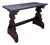 Spanish Rustic Trestle Console Table with Carved Pedestal Supports, 1940s For Sale
