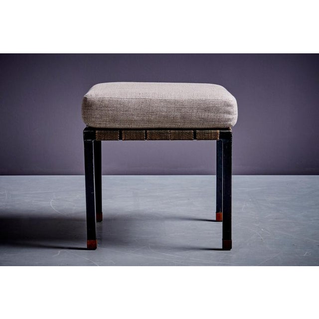 Set of Armchair and Ottoman with Walnut Armrests attributed to Carl Auböck, 1950s For Sale - Image 3 of 18