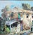 Wood Vintage Durval Pereira Oil Painting Village Church Scene Brazil 47.5 X 23 Signed For Sale - Image 7 of 11