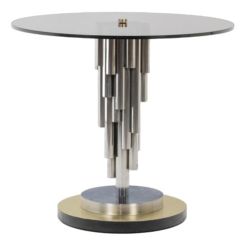 Organ Pedestal Table in Chromed Metal, 1970s For Sale