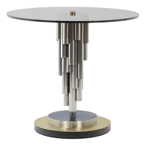 Organ Pedestal Table in Chromed Metal, 1970s