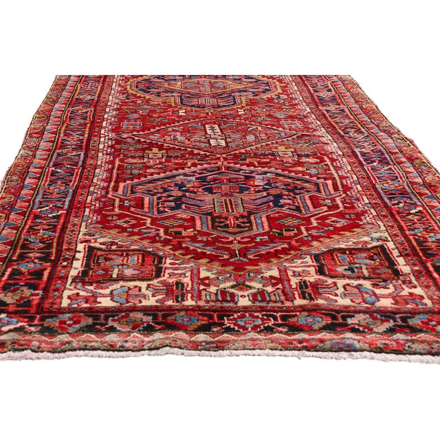 Vintage Persian Heriz Rug Runner, 04'06 X 13'11 For Sale - Image 4 of 10