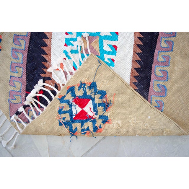 Hand Woven Silk Runner Rug. Extra Long Hallway Decor. Turkish Silk Kilim. Luxury Decor - New - 3′1″ X 14′2″ For Sale - Image 11 of 17