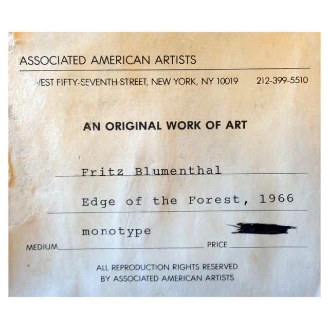 Mid Century Landscape -- Edge of the Forest by Fritz Blumenthal For Sale In Monterey, CA - Image 6 of 6