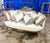 Baroque Baroque Style Antique White Sofa With Pillows and Gold Leaf Details For Sale - Image 3 of 6