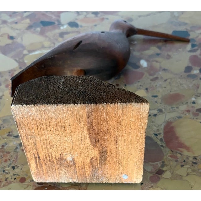 Vintage Hand Carved Wood Shorebird, Folk Art For Sale In New York - Image 6 of 6