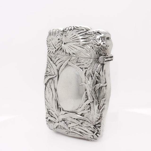 Antique Blackinton & Co. Palm Leaf Tropical Sterling Silver Matchsafe or Vesta For Sale - Image 11 of 15