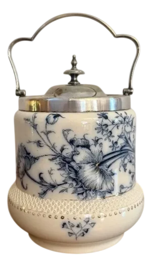 Antique Victorian Carlton Ware Biscuit Barrel, 1890
