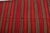Red Vintage Crimson Red Turkish Striped Kilim Rug With Geometric Border Details For Sale - Image 8 of 10