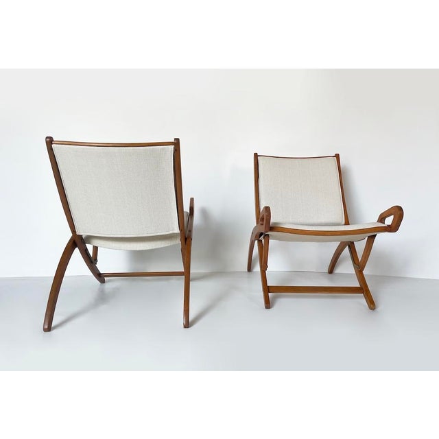 Ninfea Folding Armchairs attributed to Gio Ponti, 1950s, Set of 2 For Sale - Image 4 of 18