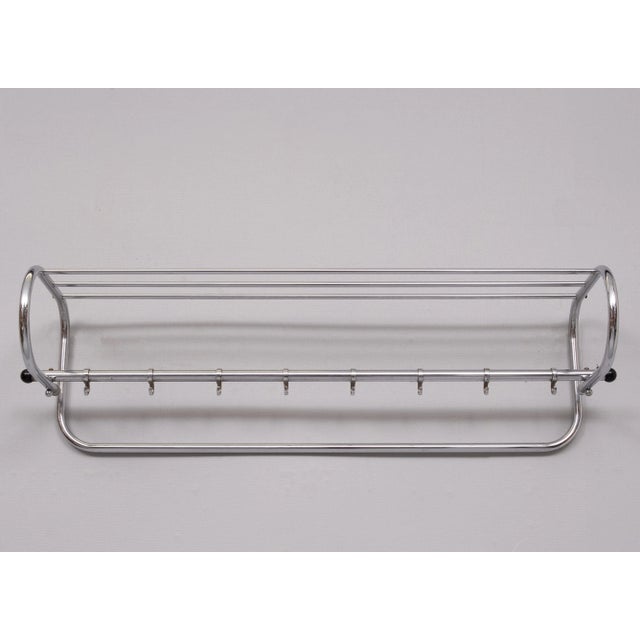 1930s Art Deco Chrome Wall Coat Rack, Holland, 1930s For Sale - Image 5 of 8