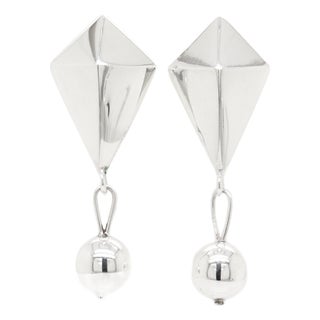 Pair of Mexican Mid-Century William Spratling Sterling Silver Drop Earrings For Sale
