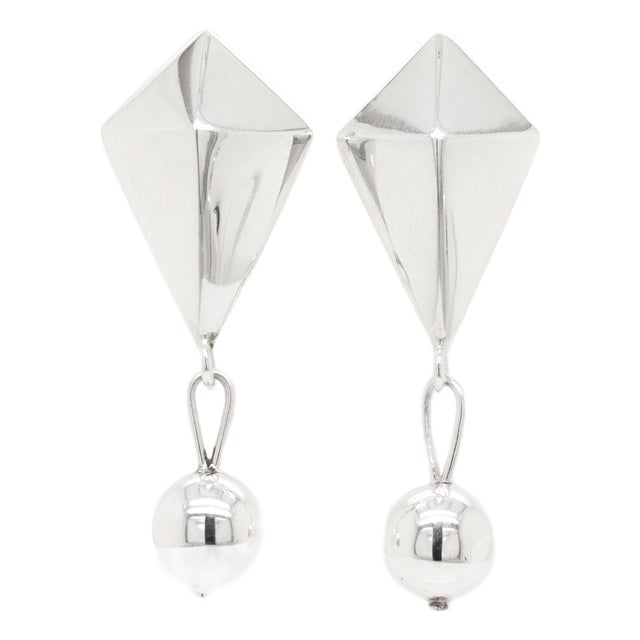 Pair of Mexican Mid-Century William Spratling Sterling Silver Drop Earrings For Sale