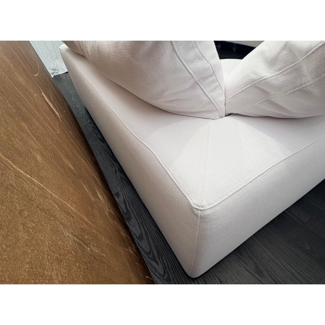 Textile Rh Cloud 7' Luxe Sofa — 2-Cushion | Perennials Performance Textured Linen Weave | White For Sale - Image 7 of 18