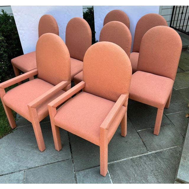 Post Modern Parsons Dining Chairs - 6 Side - 2 Arm - Set of 8 For Sale In New York - Image 6 of 12