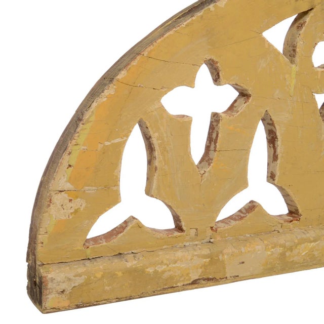 1850's Gothic Revival Oak Transom Window For Sale - Image 12 of 12