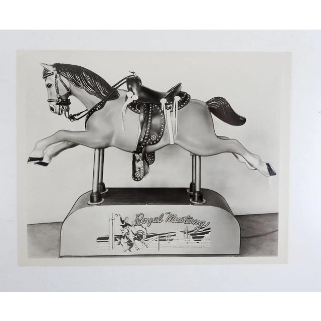 Rustic 1950's Royal Mustang Kiddie Ride Photograph For Sale - Image 3 of 3