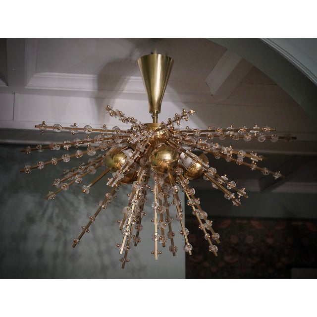 Murano Art Glass and Brass Transparent Pendant Light, 1990 For Sale - Image 12 of 12