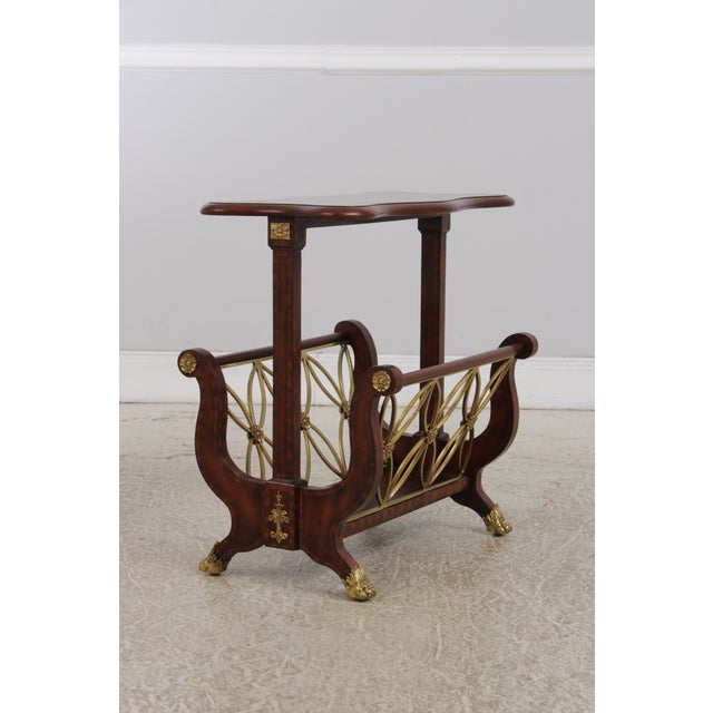 1990s Maitland Smith Regency Mahogany Magazine Table For Sale - Image 5 of 16
