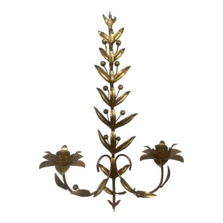 Vintage Tole Gilt Candle Sconce For Sale