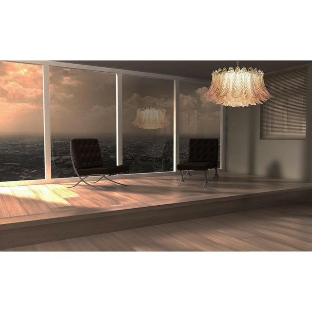 Italian Pink Glass Ceiling Light Chandelier, Murano, 1990s For Sale - Image 4 of 17