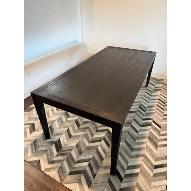 Restoration Hardware French Contemporary Black Oak Extension Dining Table - 84"-132" For Sale - Image 13 of 13