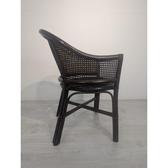 Brown Vintage Armchair with Raffia and Viennese Weave For Sale - Image 8 of 16