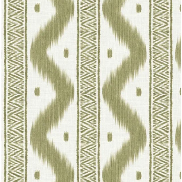 A striking pair of 22" designer pillows featuring Kravet Zena in Moss, a graphic green-and-ivory print with a relaxed,...