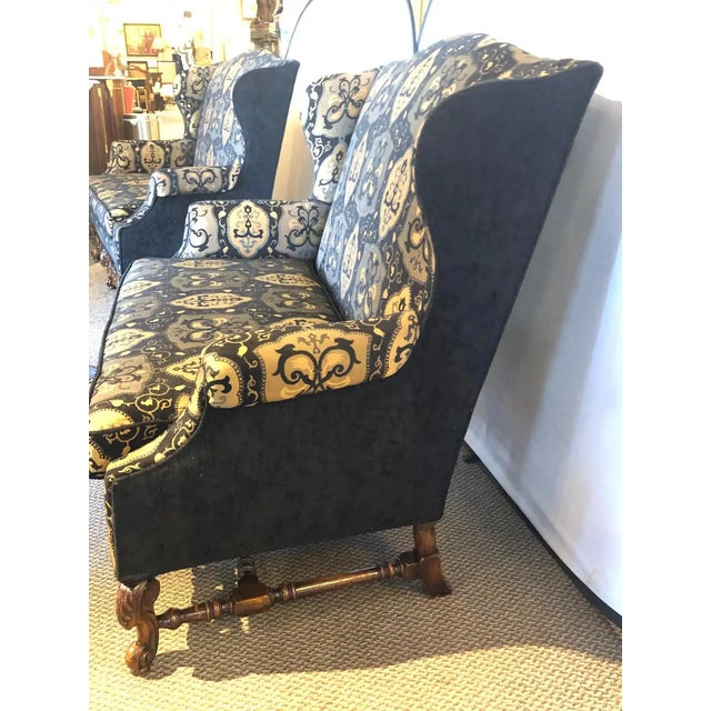 Italian Rococo Revival Style Settee or Sofa With Heraldic Motif in Black & Beige For Sale - Image 10 of 12