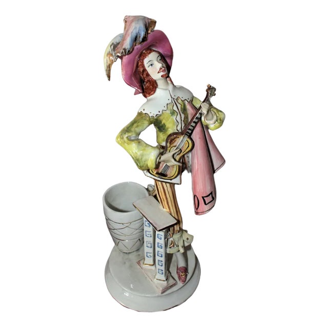 Venetian Troubadour Porcelain Statuette For Sale