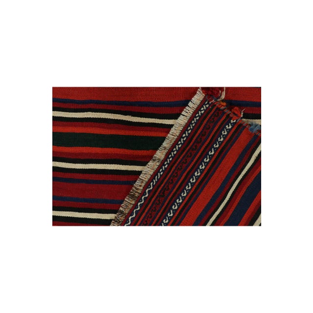 Textile Vintage Persian Kilim Rug in Red, White, and Blue Stripes by Rug & Kilim -5'8''x6' For Sale - Image 7 of 7