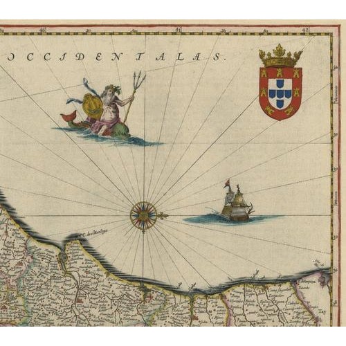 Antique Iberia Map, 1642 For Sale - Image 4 of 9