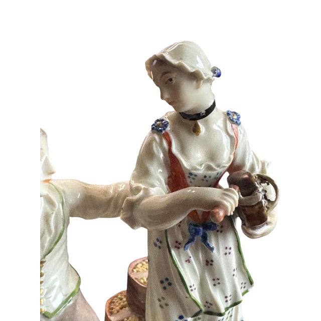 Ceramic Porcelain Figure Group Dancing Peasant Couple from Ludwigsburg, 18th Century For Sale - Image 7 of 8