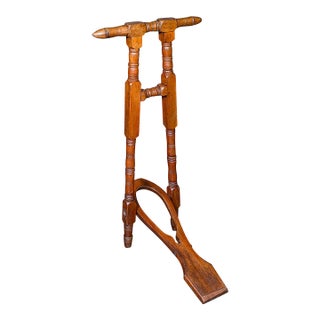 Antique Boot Jack, English, Walnut, Folding Shoe Pull, Victorian, Circa 1870 For Sale