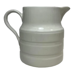 Vintage White Ironstone Handled Pitcher /Jug Made in England - Circa 1960’s