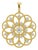 14k Gold Floral Pattern Openwork Pendant. For Sale