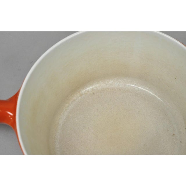 Late 20th Century Mid Century Modern Copco Michael Lax Orange Enameled Cast Iron Saucepan Denmark W / Lid For Sale - Image 10 of 14