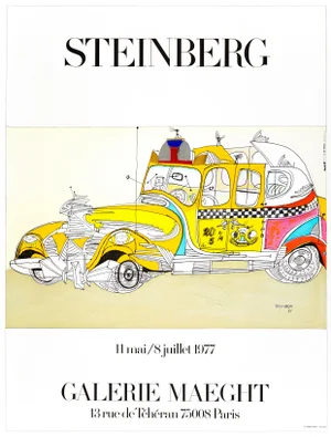 1977 "New York Taxi Cab" Lithograph Poster