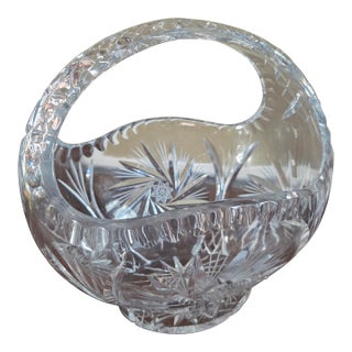 Early 20th Century American Brilliant Cut Centerpiece Basket For Sale