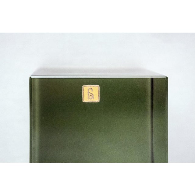Fontana Arte Glass Solidi Paperweight Cube from Fontana Arte, 1980s For Sale - Image 4 of 5