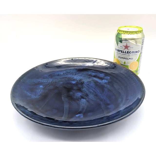 Vintage Wheel Thrown Studio Pottery Glazed Stoneware Plates, a Pair For Sale - Image 9 of 12