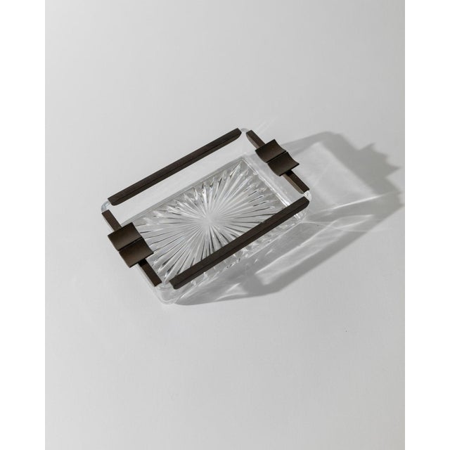 Art Deco Ashtray in Crystal Glass and Metal, Italy, 1930s For Sale - Image 11 of 11