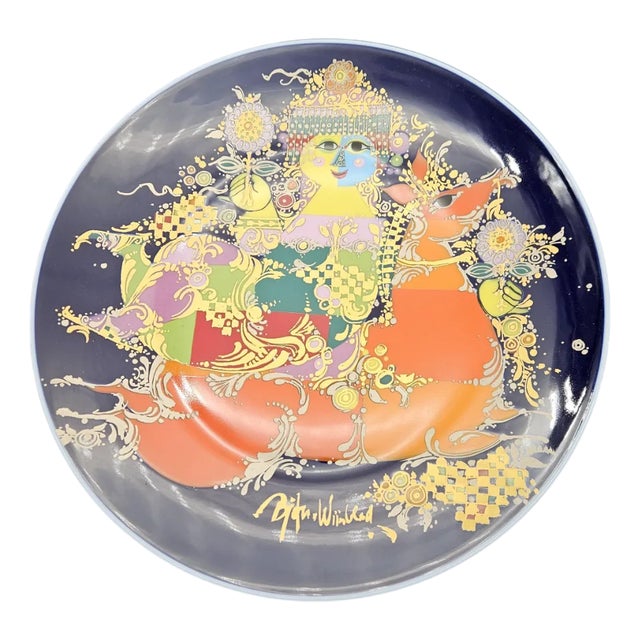 Vintage Decorative Plate by Bjørn Wiinblad for Rosenthal, 1970s For Sale