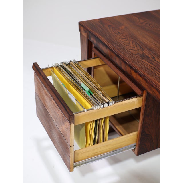 Brown 2-Sided Desk in Rosewood by Kai Kristiansen for FM Møbler, Denmark, 1970s For Sale - Image 8 of 18