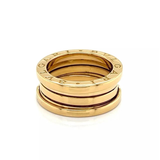 Late 20th Century Bvlgari B.zero1 Three Band Ring in 18k Yellow Gold Ring - Size 53 For Sale - Image 5 of 8