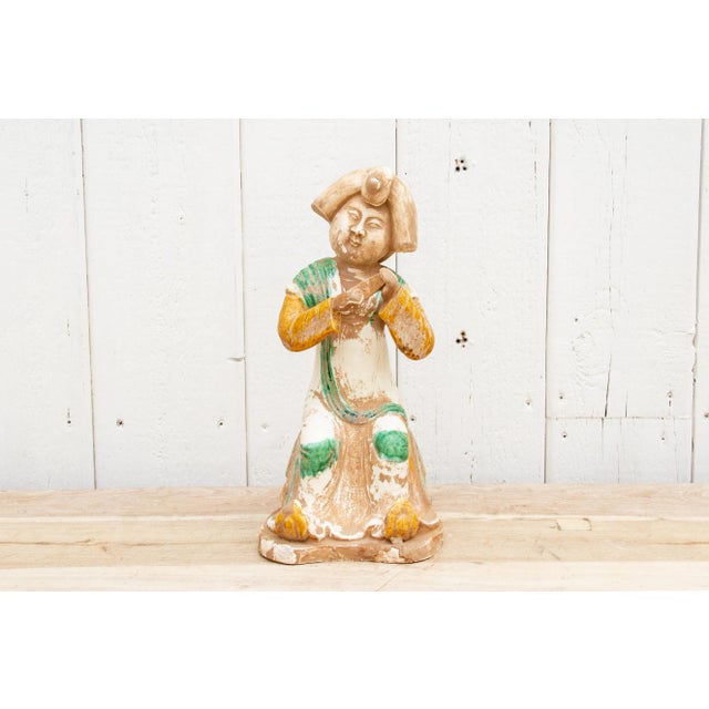 Chinese Original Sancai Glazed Chinese Statue For Sale - Image 3 of 9
