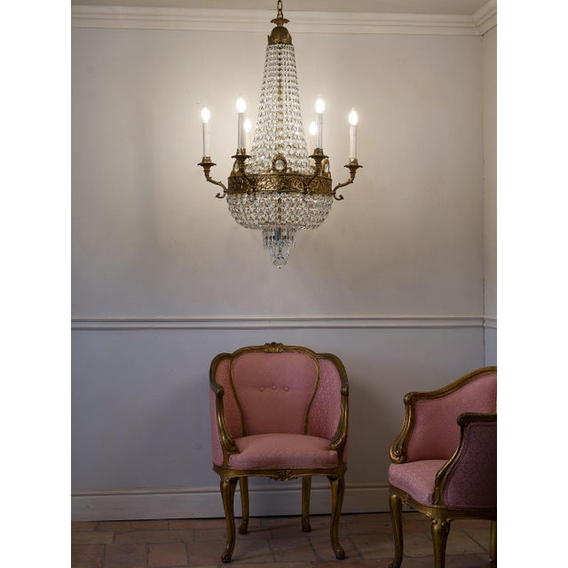 Empire Style Hot Air Balloon 6-Light Chandelier, 1960s For Sale - Image 6 of 14