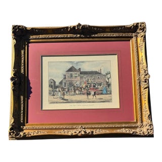 Early 19th Century The Mail Coach Changing Horses, Originally Painted by James Pollard and Engraved by G. Reeves or R. Havell. For Sale