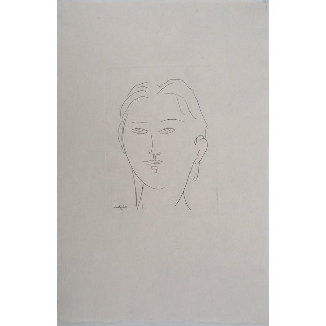 Amedeo Modigliani, Woman's Face, Engraving For Sale - Image 7 of 7