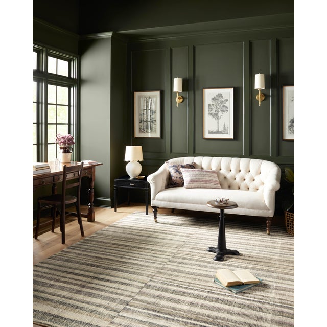 Chris Loves Julia x LoloiHumphrey Natural / Moss 7'-3" x 9'-3" Area Rug For Sale - Image 9 of 9